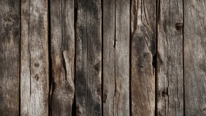 Poster - Weathered wooden planks wall background with varying textures and tones in natural light