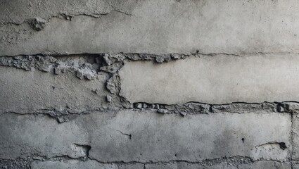 Wall Mural - Concrete wall texture with weathered surface featuring cracks and imperfections ideal for design backgrounds or text overlays.