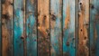 © Giovanni - Textured wooden wall with blue and brown tones showing age and wear