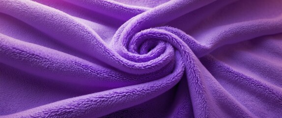 Poster - Purple fleece fabric texture with a swirl pattern creating depth and softness in the material