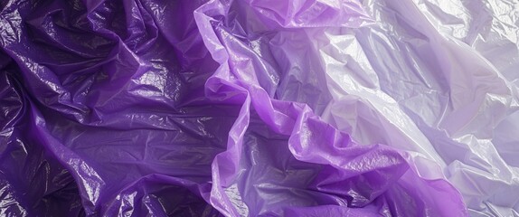 Poster - Purple crumpled plastic sheet texture background with glossy finish and gradient effect from dark to light shades