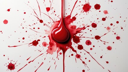 Wall Mural - realistic red blood splatters on a white background for creative designs halloween themes or artisti