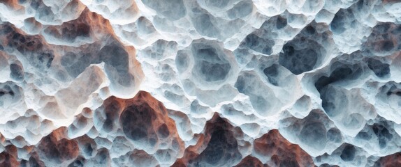 Poster - Abstract textured background with organic shapes and colors in shades of blue, gray, and orange representing a rocky surface or mineral formation