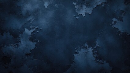 Poster - Textured dark blue wall with peeling paint and abstract pattern suitable for backgrounds and graphic design projects