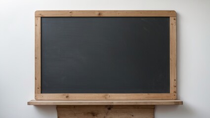 Wall Mural - Rustic wooden blackboard with a natural frame on a white background perfect for educational or decorative purposes.