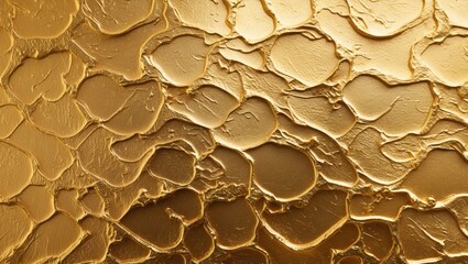 Poster - Textured golden surface with a pattern resembling scales or droplets in a metallic finish.  High-quality backdrop for various design projects.