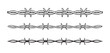 © Yanka - Barbed wire isolated template border. Wire barb fence set. Protection barbed wire silhouette outline clipart