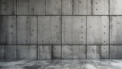 Poster - Textured gray concrete wall background ideal for industrial and modern design projects showcasing raw construction elements.