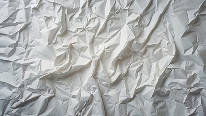 Poster - Crumpled white textured paper background with ample copy space for creative design and presentation purposes