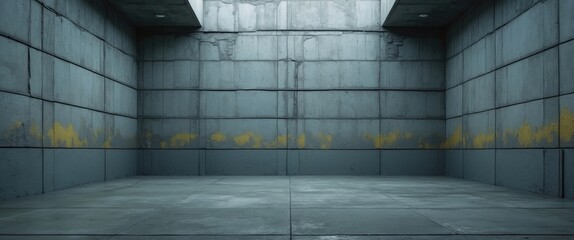 Poster - industrial gray concrete interior with textured walls and floor for background or architectural desi