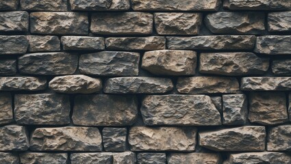 Poster - Textured grunge stone wall pattern featuring natural rugged stones suitable for backgrounds and wallpapers in design projects.