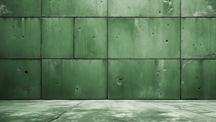 Poster - Textured green concrete wall with a modern abstract design suitable for backgrounds or artistic presentations in various creative projects.