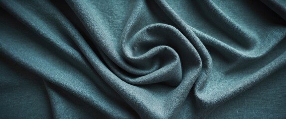 Poster - Elegant gray fabric texture with soft folds perfect for backgrounds or textile designs. Ideal for fashion or interior design projects.