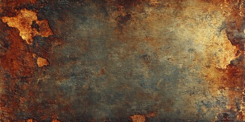 Aufkleber - Rusty textured background featuring deep browns, oranges, and muted blues with varying surface patterns and a worn appearance for grunge aesthetics.