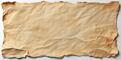 Aufkleber - Vintage aged paper texture on white background featuring frayed edges and subtle creases perfect for creative design projects and artistic presentations