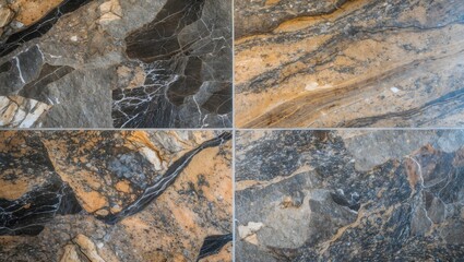 Poster - Textured granite stone surface showcasing intricate patterns and rich colors ideal for interior design and architectural applications.