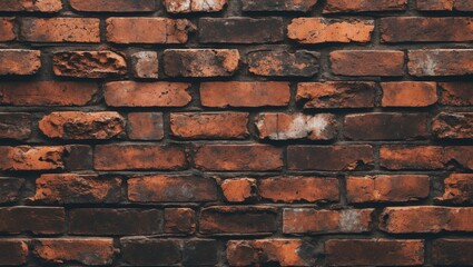 Wall Mural - Rustic textured brown brick wall background for interior design and architectural themes