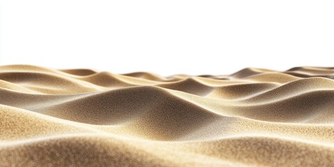 Aufkleber - Golden sand waves gently undulating against a bright white backdrop creating a serene and minimalistic landscape with soft shadows and highlights.