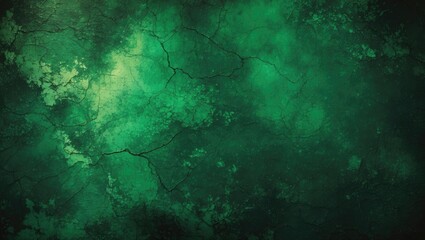 Poster - Textured Green Abstract Background with Vintage Aesthetic and Cracked Surface Perfect for Graphic Design and Artistic Projects