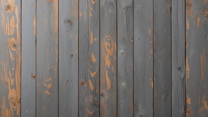 Poster - Weathered grey wooden panels with natural grain patterns ideal for backgrounds and textures in design projects.