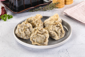 Wall Mural - Georgian stuffed meat dumplings Khinkali