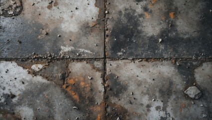 Poster - Weathered concrete floor texture with dirt and debris suitable for backgrounds or design projects.