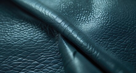 Aufkleber - Closeup view of luxurious dark gray leather texture showcasing intricate details and rich tonal variations for design and upholstery purposes.