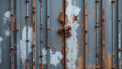 Poster - Rustic metal texture with weathered gray paint and visible corrosion highlighting industrial charm and historical character.
