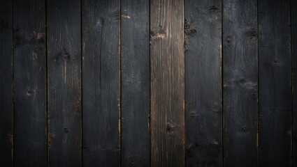 Poster - Dark grunge wooden panel background with textured surface for design and artistic use