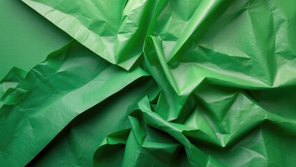 Poster - Crumpled green paper texture with subtle variations ideal for backgrounds and creative design projects