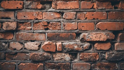 Aufkleber - Detailed close-up of a textured, uneven vintage brick wall ideal for backgrounds and design elements in various creative projects.