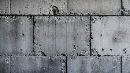 Poster - Textured gray concrete wall with weathered surface and imperfections, suitable for architectural backgrounds or industrial designs.