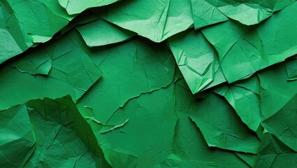 Poster - Textured Green Crumpled Paper Background Suitable for Creative Design and Artistic Projects
