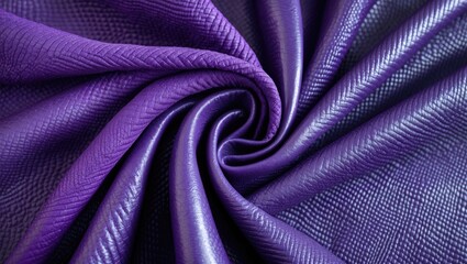 Sticker - Close-up of vibrant violet woven fabric showcasing a textured leather-like surface for design and textile applications.