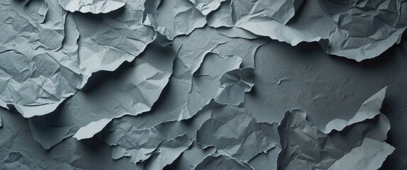 Poster - Crumpled gray paper texture background for creative design and artistic projects