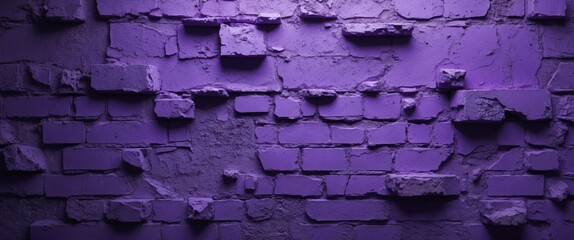 Aufkleber - Vivid violet grunge wall texture with abstract brick pattern ideal for backgrounds or artistic projects