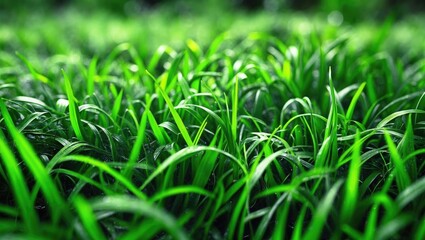 Poster - Vibrant green grass texture with a natural and fresh appearance ideal for backgrounds and nature-themed designs