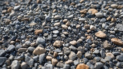 Poster - Detailed close-up of mixed gravel flooring showcasing varied textures and colors suitable for background or surface design concepts.