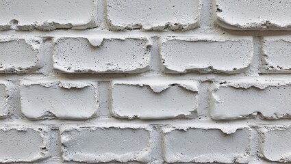 Aufkleber - Close-up of textured white spackle brick wall showcasing imperfections and a rustic appearance ideal for architectural backgrounds.