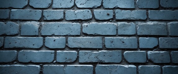Poster - Blue-gray textured brick wall background for construction and architectural design projects. Ideal for urban and vintage aesthetics.