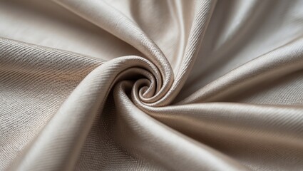 Canvas Print - Elegant swirling silk fabric texture in soft beige tones for fashion and design backgrounds.