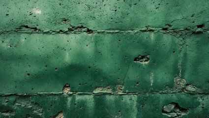 Aufkleber - Textured green concrete wall with uneven surfaces and imperfections creating a distinct industrial aesthetic suitable for backgrounds and designs.