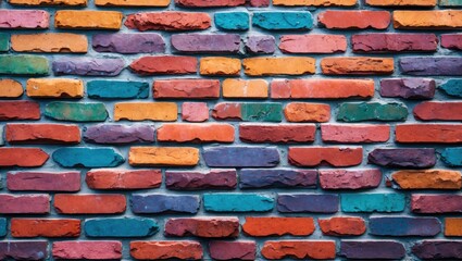 Aufkleber - Vibrant textured colored brick wall background for creative design and artistic projects