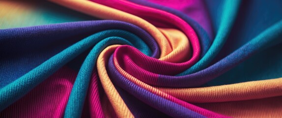 Aufkleber - Colorful jersey fabric with a textured background showing a swirl pattern ideal for fashion and textile design projects.