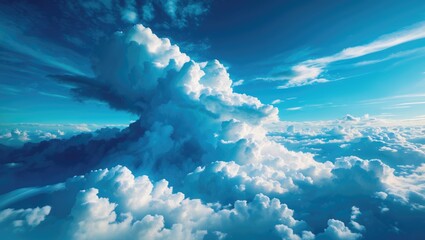 Aufkleber - Dramatic cloud formations against a vivid blue sky showcasing the beauty of nature's atmospheric wonders