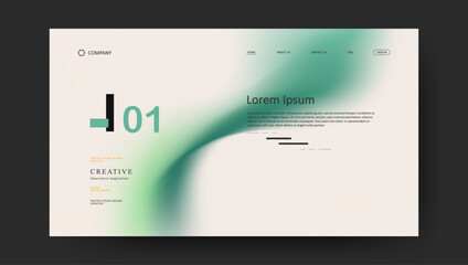 Poster - landing page with abstract wave futuristic retro fluid gradient design