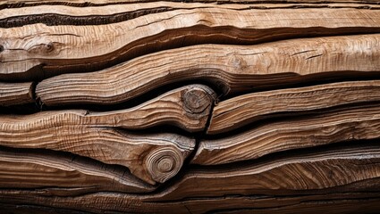 Aufkleber - Detailed closeup of intricate wood grain textures on a weathered maple log showcasing natural patterns and rustic aesthetics