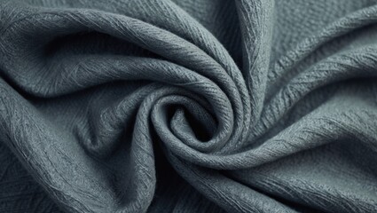 Aufkleber - Close up of soft gray woolen fabric texture swirling for an abstract background or design template with a top view perspective.