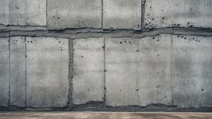 Poster - gray concrete wall with seamless texture and visible joints in a modern industrial interior setting
