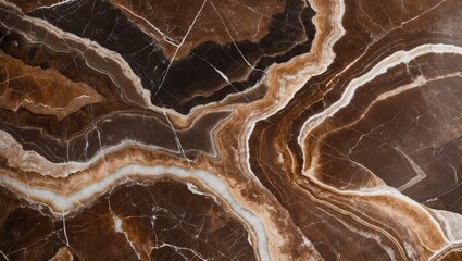 Poster - brown and white onyx stone surface with intricate natural patterns and textures suitable for backgro